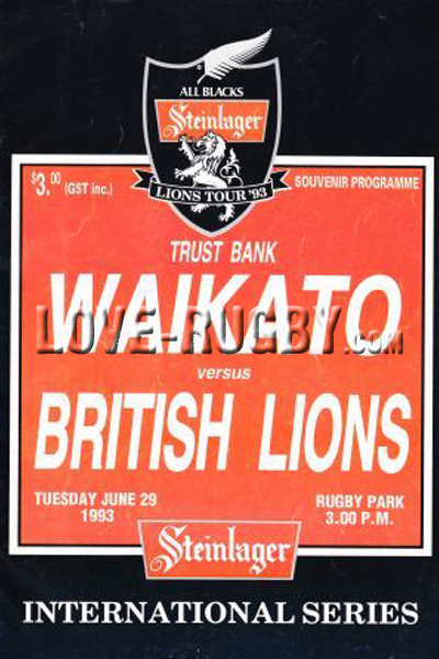 1993 Waikato v British Lions  Rugby Programme